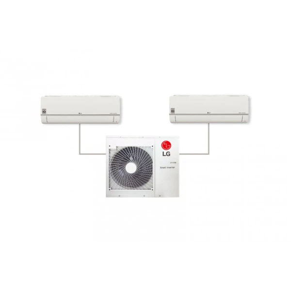 Aire Acondicionado LG: Conjunto 2×1 Inverter R32 2200 Frigorías x 2 Color Blanco con WIFI