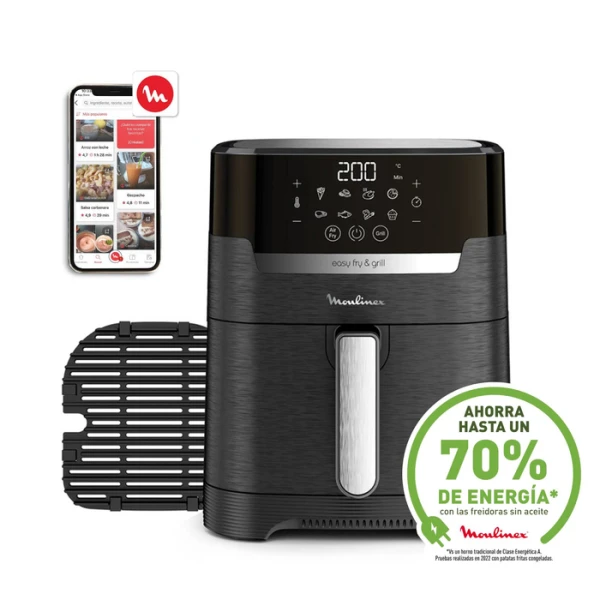 Moulinex EZ505810 Easy Fry & Grill: Freidora de Aire Digital de 4,2L en Color Negro