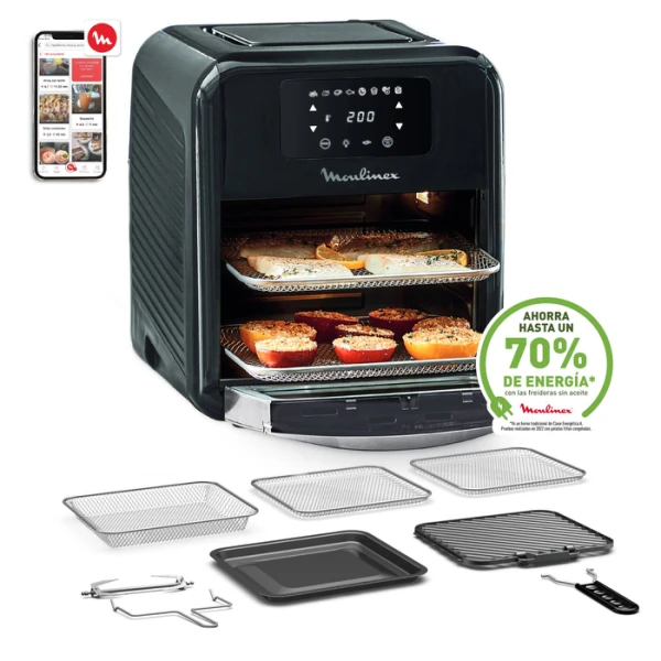 Moulinex AL501810 Easy Fry Horno & Grill 9 en 1: Freidora de Aire y Horno con 11 L y 8 Programas Automáticos