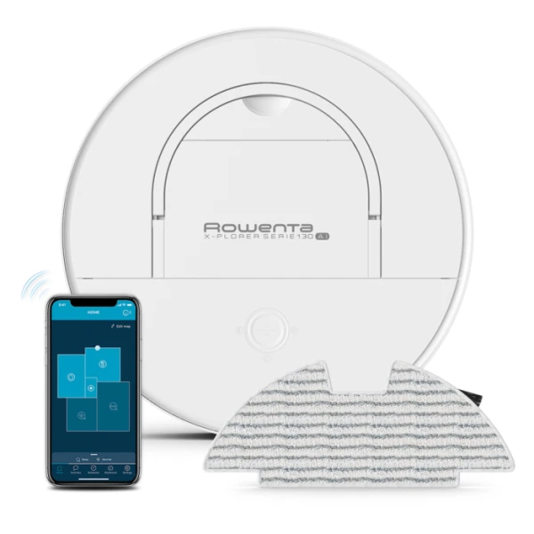 Aspirador Robótico ROWENTA X-Plorer Serie 130 AI RR9067WH en Blanco