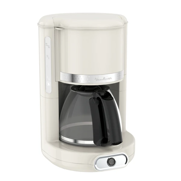 Moulinex FG381A10 Soleil: Cafetera de Filtro para 10-15 Tazas con Jarra de Cristal, en Elegante Color Marfil