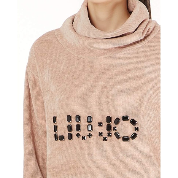 Liu Jo - Sudadera De Felpa De Cuello Alto Con Logo Joya En El Delantero