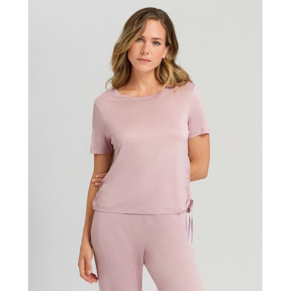 Hanro - Camiseta Manga Corta Rosa