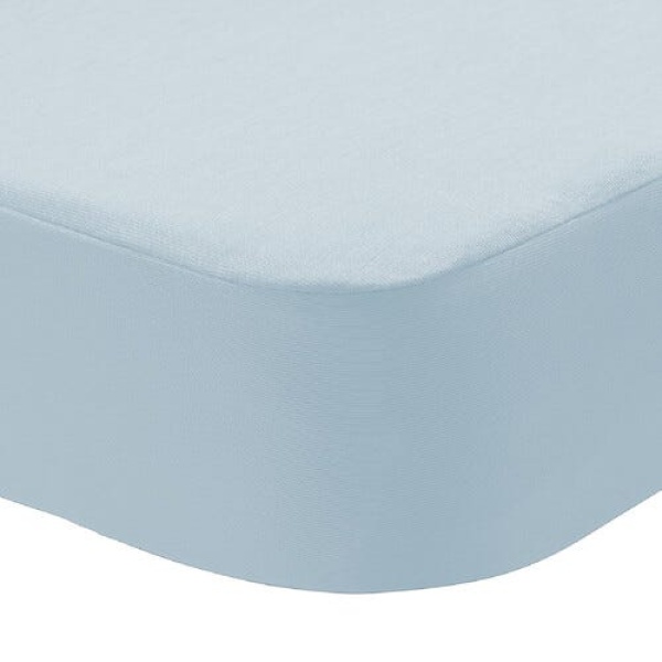 2 en 1 Sábana bajera y protector de colchón para cuna, impermeable azul claro - REGALIZ Cuna de 70