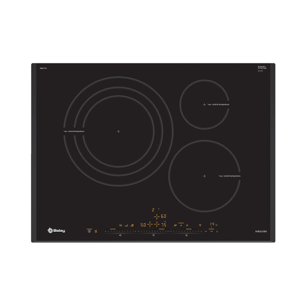 Placa BALAY 3EB977LV, 70 cm, Negro, Inducción