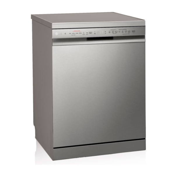 Lavavajillas LG QuadWashTM, con lavado a vapor, Inox Antihuellas, D