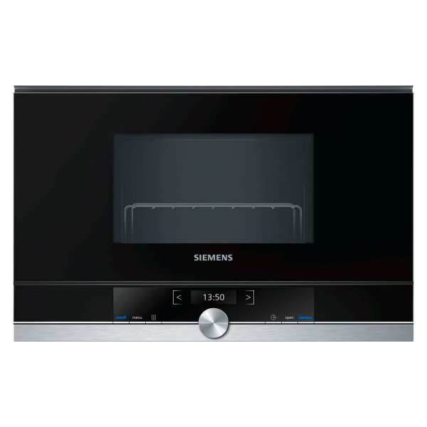 Microondas SIEMENS BE634LGS1, 60x38 cm, Acero Inox, Integrable, 21 l.