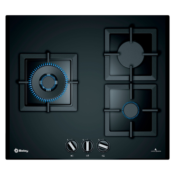 Placa BALAY 3ETG663HB, 60 cm, Cristal Negro, Gas