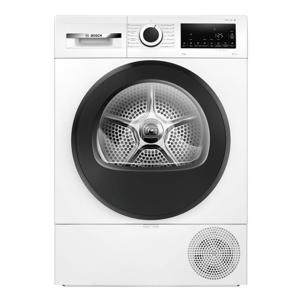 Secadora BOSCH WQG233D0ES Serie 6, Clase A+++, Blanco, 8 kg, Bomba de Calor