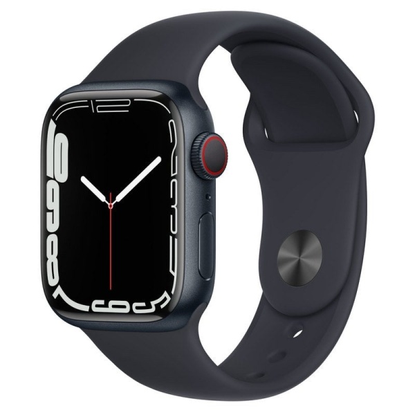 Apple Watch Series 7 GPS + Cellular 41mm Aluminio Negro con Correa Deportiva Negra