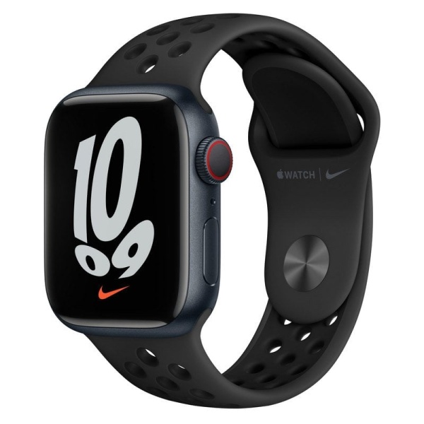 Apple Watch Series 7 Nike GPS + Cellular 41mm Aluminio Medianoche con Correa Deportiva Antracita Negra