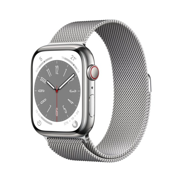 Apple Watch Series 8 GPS + Cellular 45mm Caja de Acero Inoxidable con Correa Milanese Loop Plata