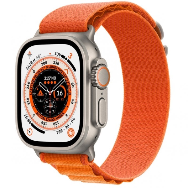 Apple Watch Ultra LTE Titanio con Correa Alpine Loop S Naranja