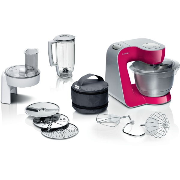 Bosch Serie 4 Robot de cocina MUM 5 1000 W Rojo, Plateado MUM58420