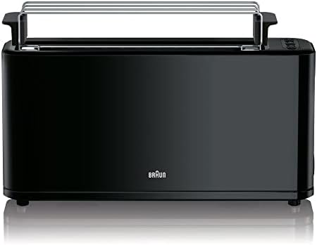Braun Tostador PurEase HT3110BK - Tostadora de Pan, 1000 w, 2 Ranuras, 7 Niveles de Potencia, Grill Superior Desmontable, Recogecable, Color Negro
