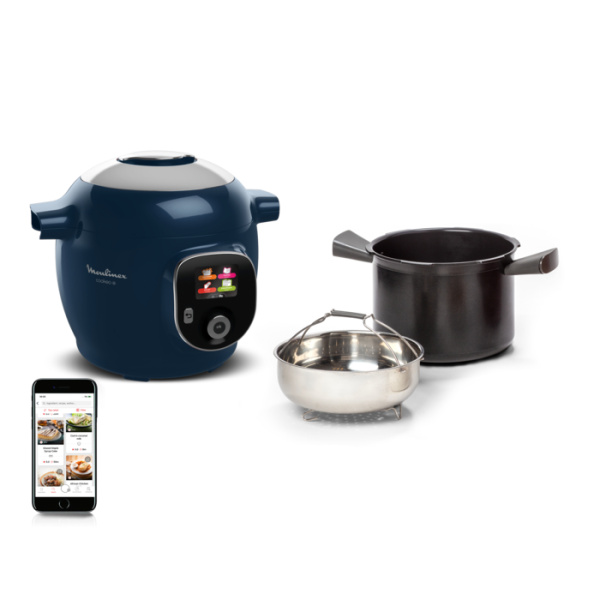 Cookeo+, Olla Programable, 6L, 150 Recetas, Azul