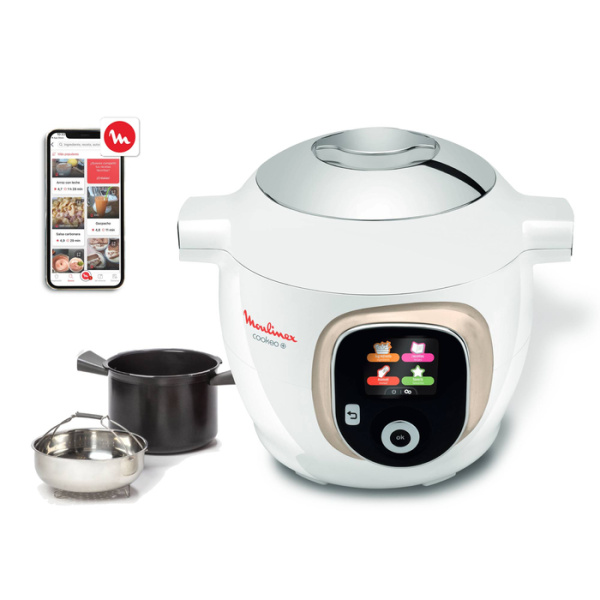 Cookeo+, Olla Programable, 6L, 150 Recetas, Blanco