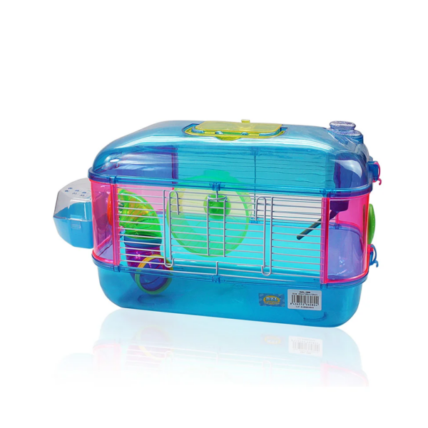 Jaula para Hamster Robusto Tubos Bebedero Comedero Rueda Rejilla Extraíble para Jerbos Roedor 40x26x26cm