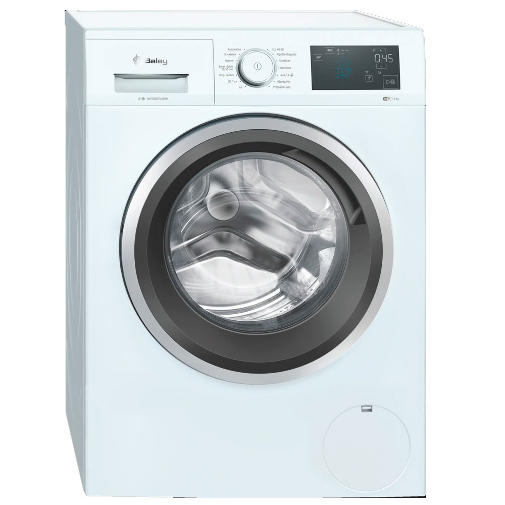 Lavadora Libre Instalación - Balay 3TS394BH, 9 Kg y 1400 RPM, Autodose, HC, Blanco