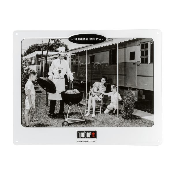 Letrero de metal con relieve Weber “Family”