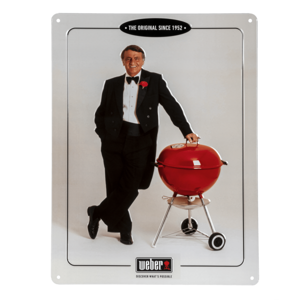 Letrero de metal con relieve Weber “George Stephen”