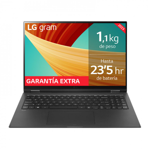 LG Gram 16ZB90R, un portátil ligero y de alta potencia, ideal para profesionales en movimiento que buscan rendimiento y portabilidad.