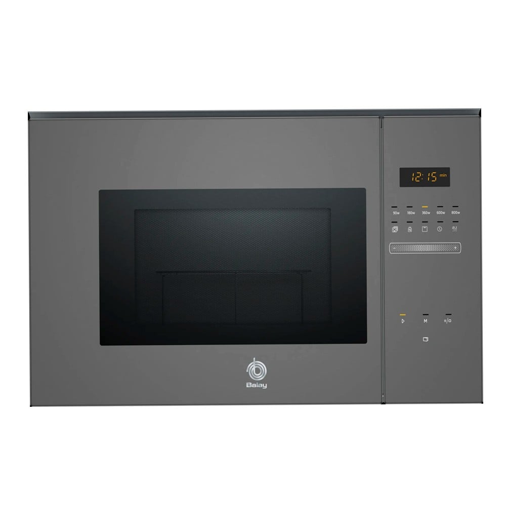 Microondas Integrable - Balay 3CG5172A2 , Grill, 800 W, Gris Antracita