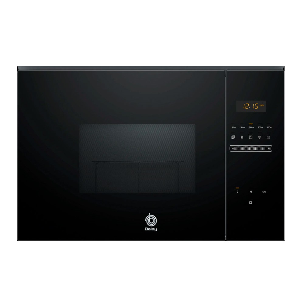 Microondas Integrable - Balay 3CG5172N2, Grill, 800 W, Cristal Negro