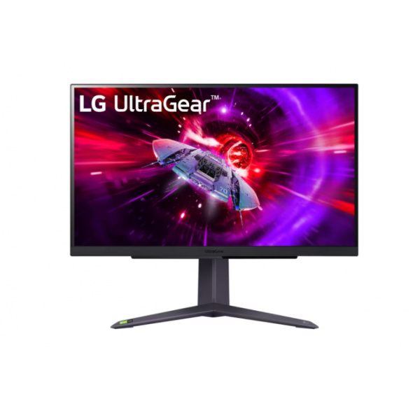 Monitor LG UltraGear de 27 pulgadas para gaming, con colores vibrantes y diseño ergonómico.