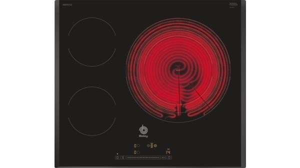 Placa Vitrocerámica - Balay 3EB767LQ, 3 Zonas, 60 cm, Negro, Biselado