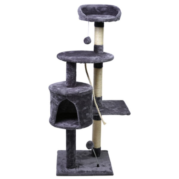 Árbol rascador para gatos 117cm torre de escalada poste de rascar cueva juguete bola silla plataforma