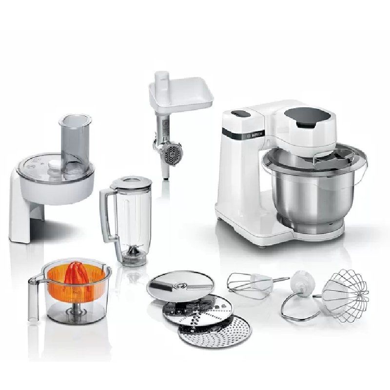 Robot de cocina bosch mum serie 2/ 700w/ capacidad 3.8l/ blanco/ 10 accesorios