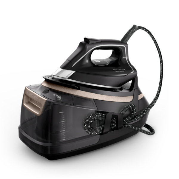 Centro de Planchado Rowenta Eco Steam Pro DG9640 con tecnología de vapor eficiente y diseño ecológico.