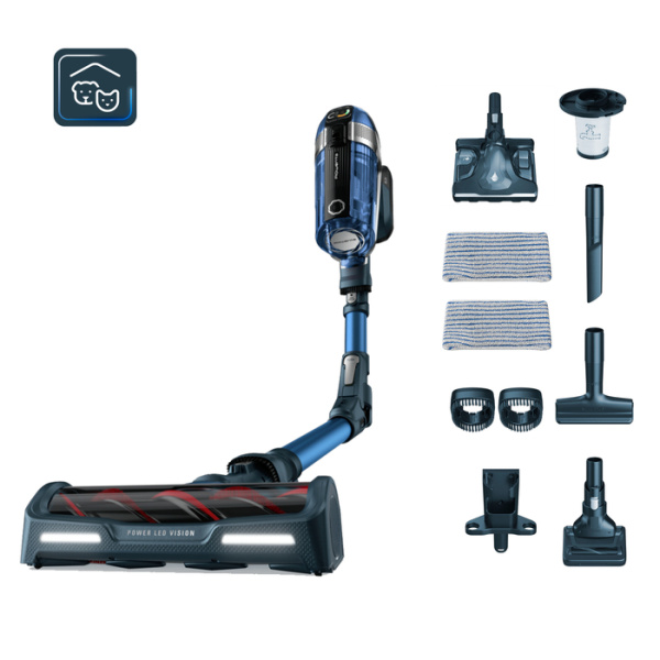 Rowenta X-Force Flex 11.60 Aqua, Aspiradora sin cable, 130 airwatts, Batería 25,2 V, Azul