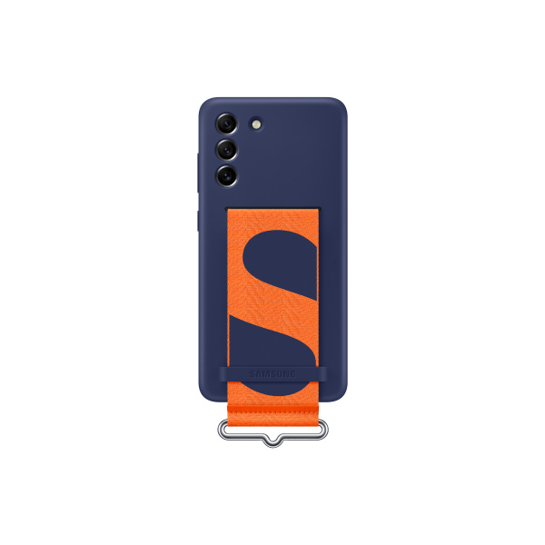 Samsung S21 FE 5G Silicone Cover with Strap - Navy, Navy