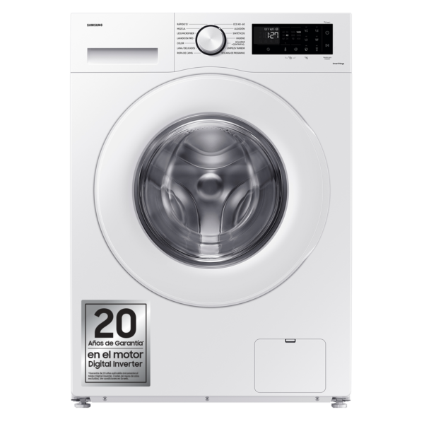 Samsung Lavadora de Carga Frontal WW80CGC04DTEEC Ecobubble™: Eficiente y Ecológica, 8 Kg en Color Blanco