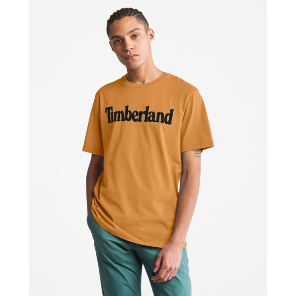Timberland – Camiseta De Hombre De Manga Corta Color Rojo