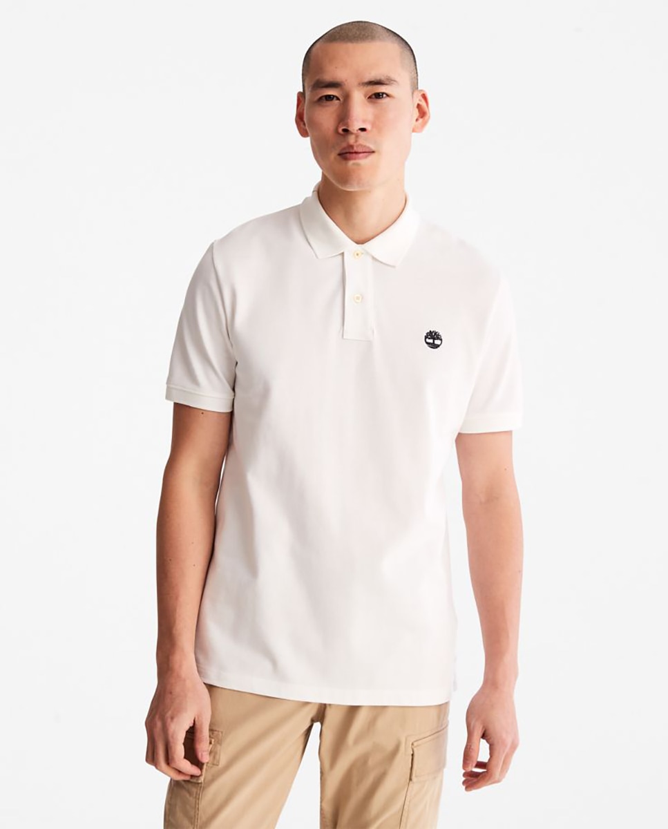 Timberland - Polo De Piqué De Hombre En Color Blanco De Manga Corta