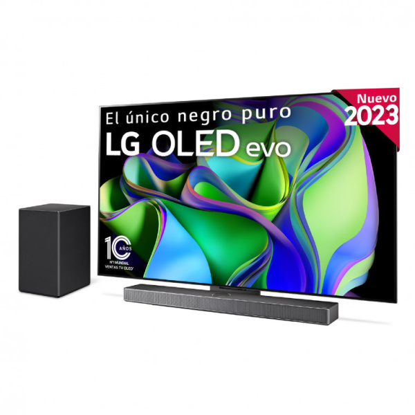 TV LG OLED evo 4K de 65'' C36 + Barra de Sonido SC9S valorada en 999€