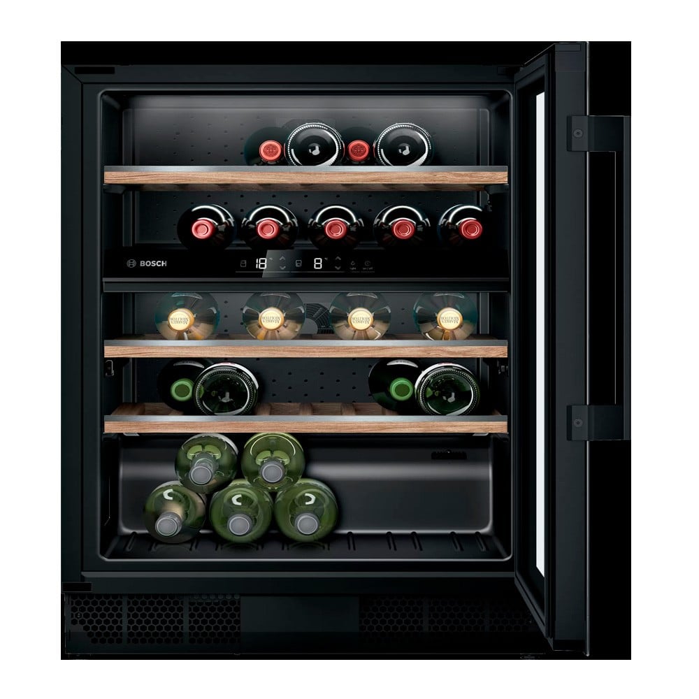 Vinoteca Integrable - Bosch KUW21AHG0, 0,82 x 0,60 metros, 44 Botellas, Negro