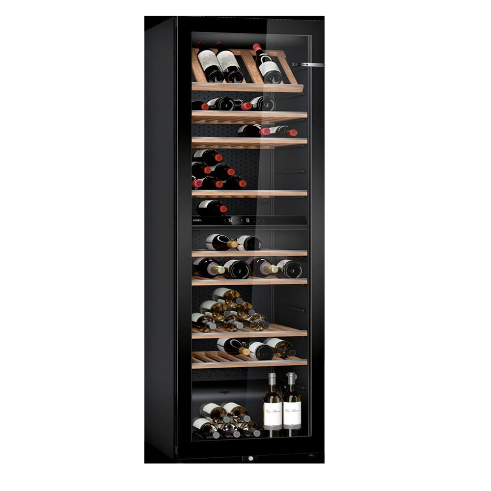 Vinoteca Libre Instalación - Bosch KWK36ABGA, 1,86 metros, 199 Botellas, Negro